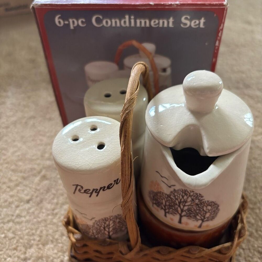 Vintage 6-PC Condiment Set Taiwan